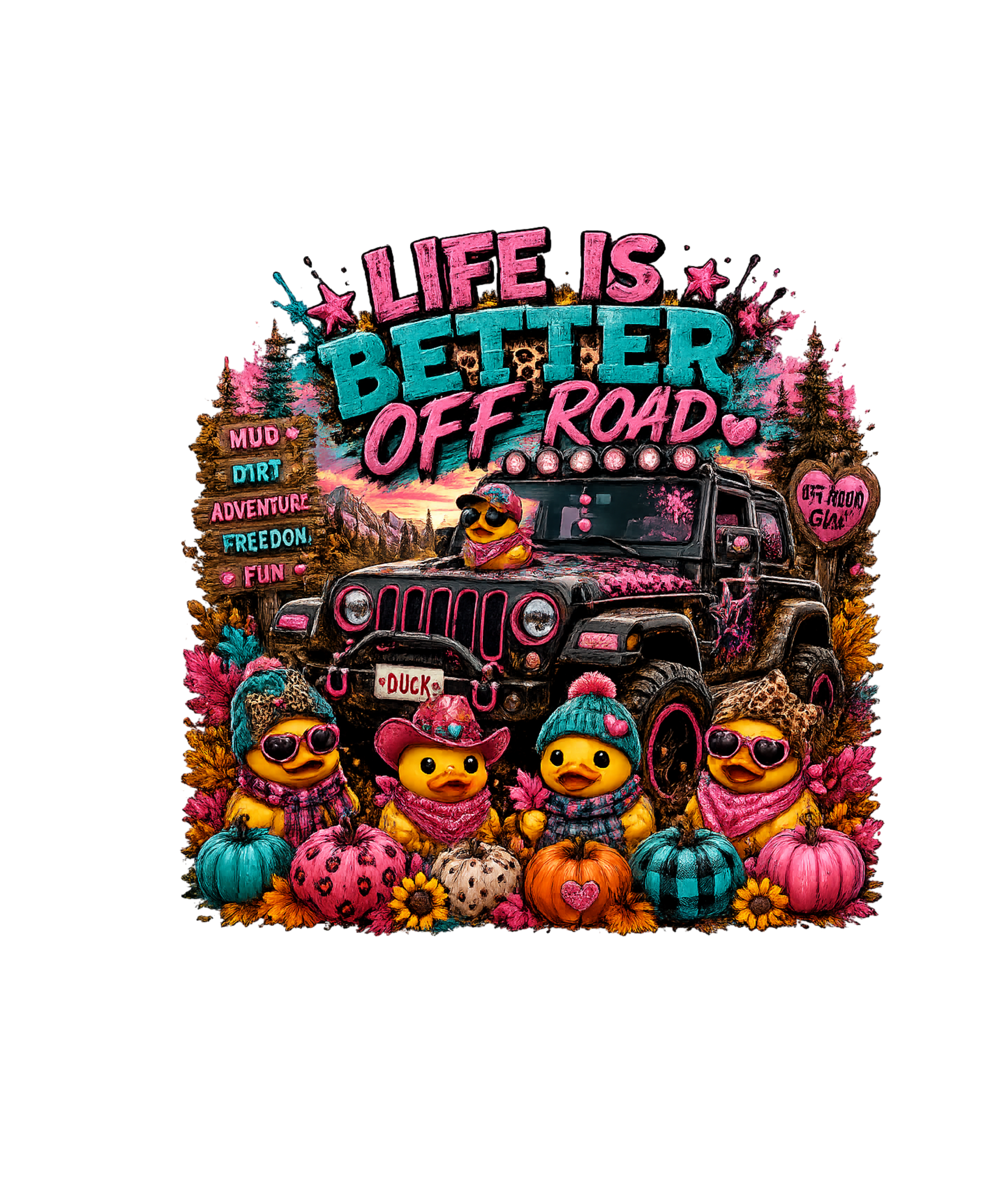 T-SHIRT LIFE IS BETTER OFF ROAD Women's Relaxed