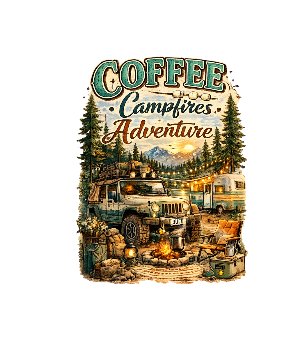 COFFEE AND CAMPFIRES PNG DIGITAL DOWNLOAD FILE