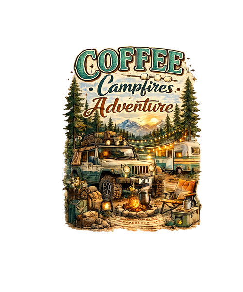 COFFEE AND CAMPFIRES PNG DIGITAL DOWNLOAD FILE