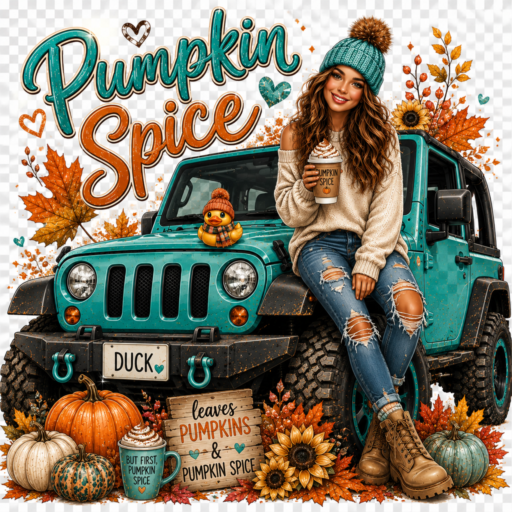 PUMPKIN SPICE TEAL   PNG DIGITAL DOWNLOAD FILE