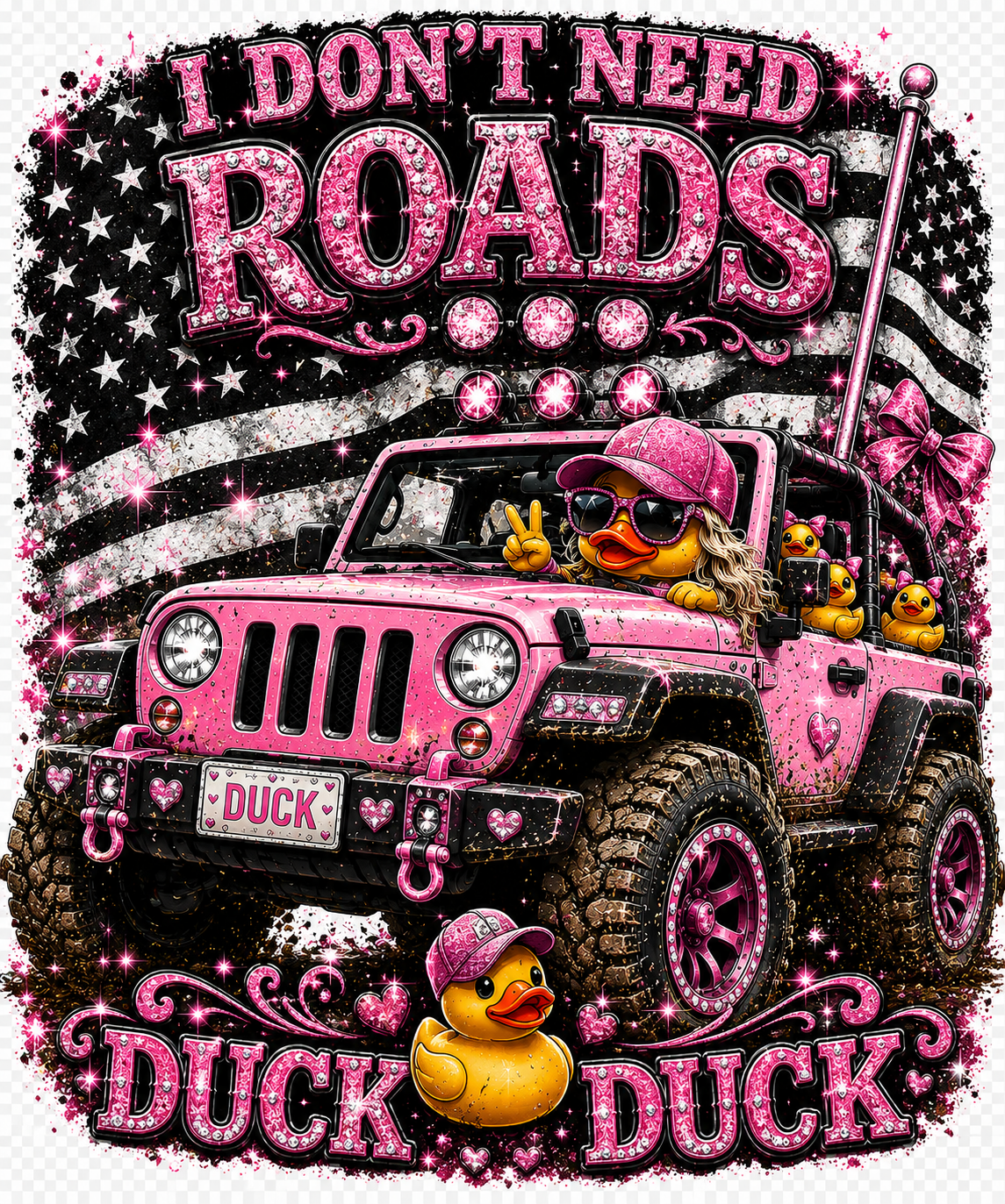 I DONT NEED ROAD PINK BLING PNG DIGITAL DOWNLOAD FILE