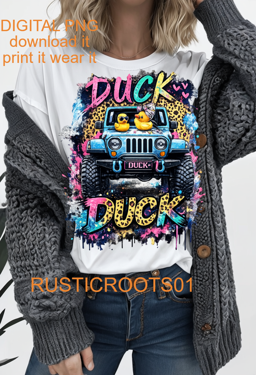 TEAL SUV 4X4 DUCK PRINT
