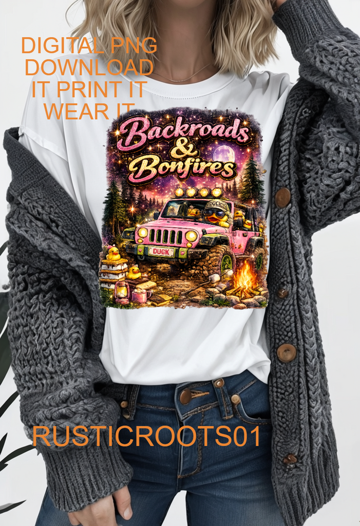 Bonfire Backroads   PNG DIGITAL INSTANTDOWNLOAD FILE
