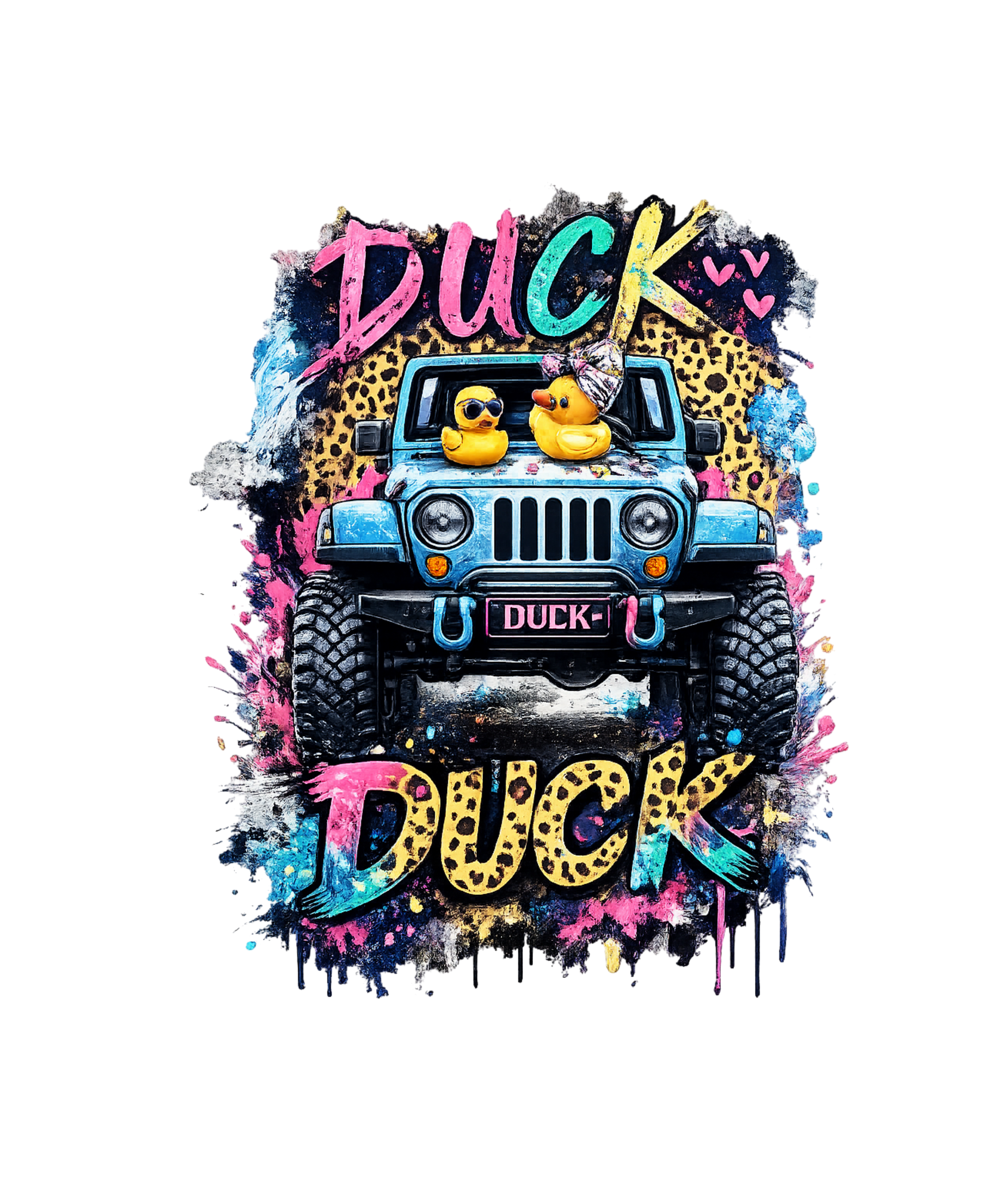 TEAL SUV 4X4 DUCK PRINT