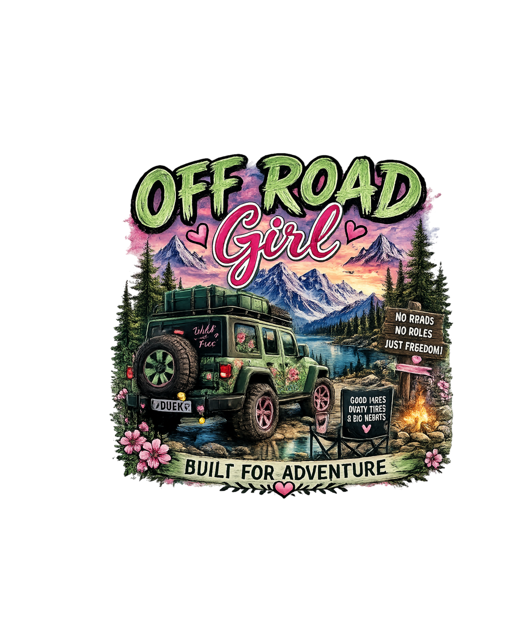 OFF ROAD GREEN/PINK GIRL PNG DIGITAL INSTANT DOWNLOAD FILE