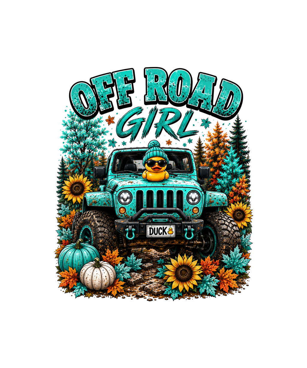 OFF ROAD GIRL TEAL FALL COLORS DUCK 4X4 PUMPKINS