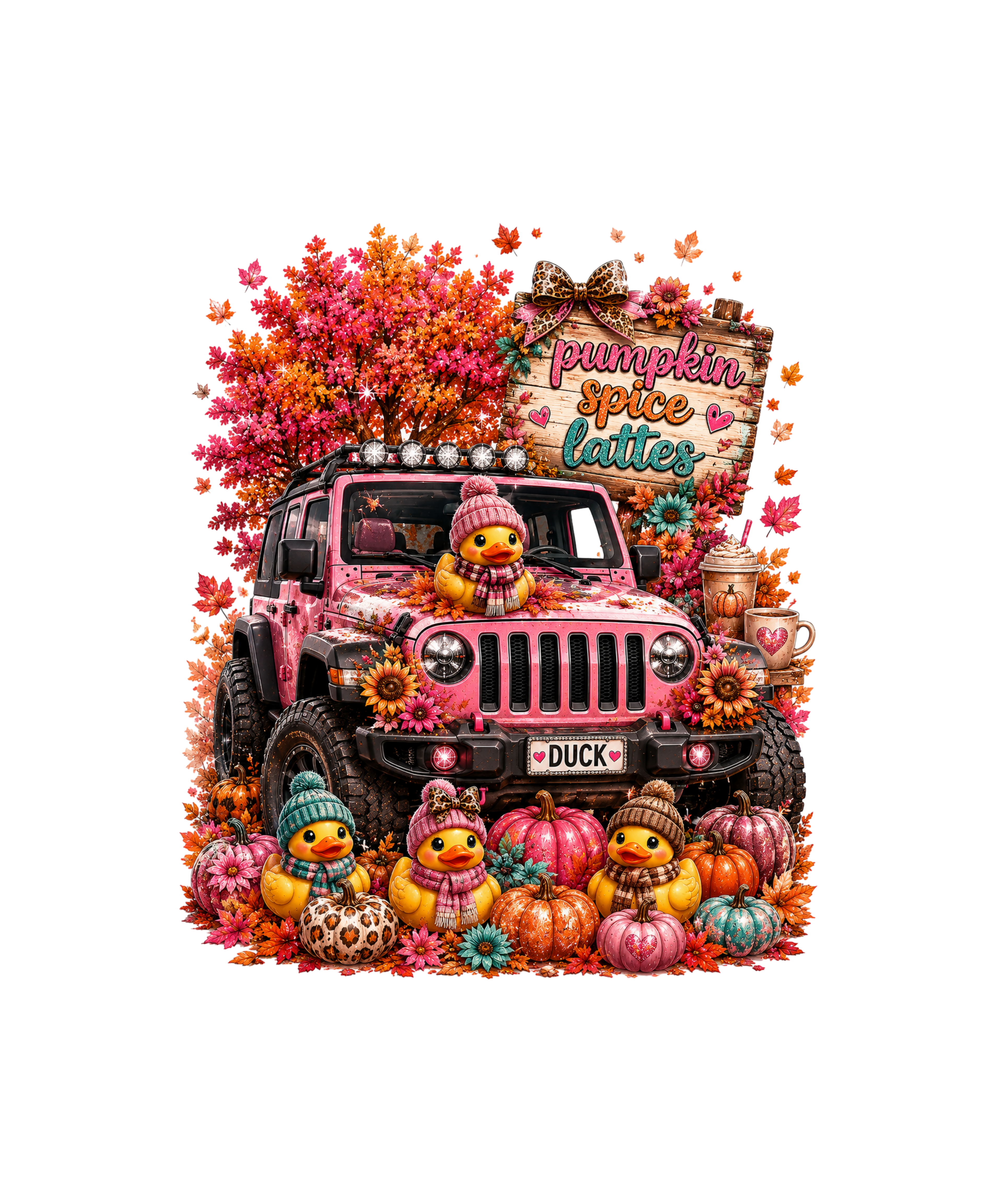 PUMPKIN SPICE PINK SUV FALL DESIGN