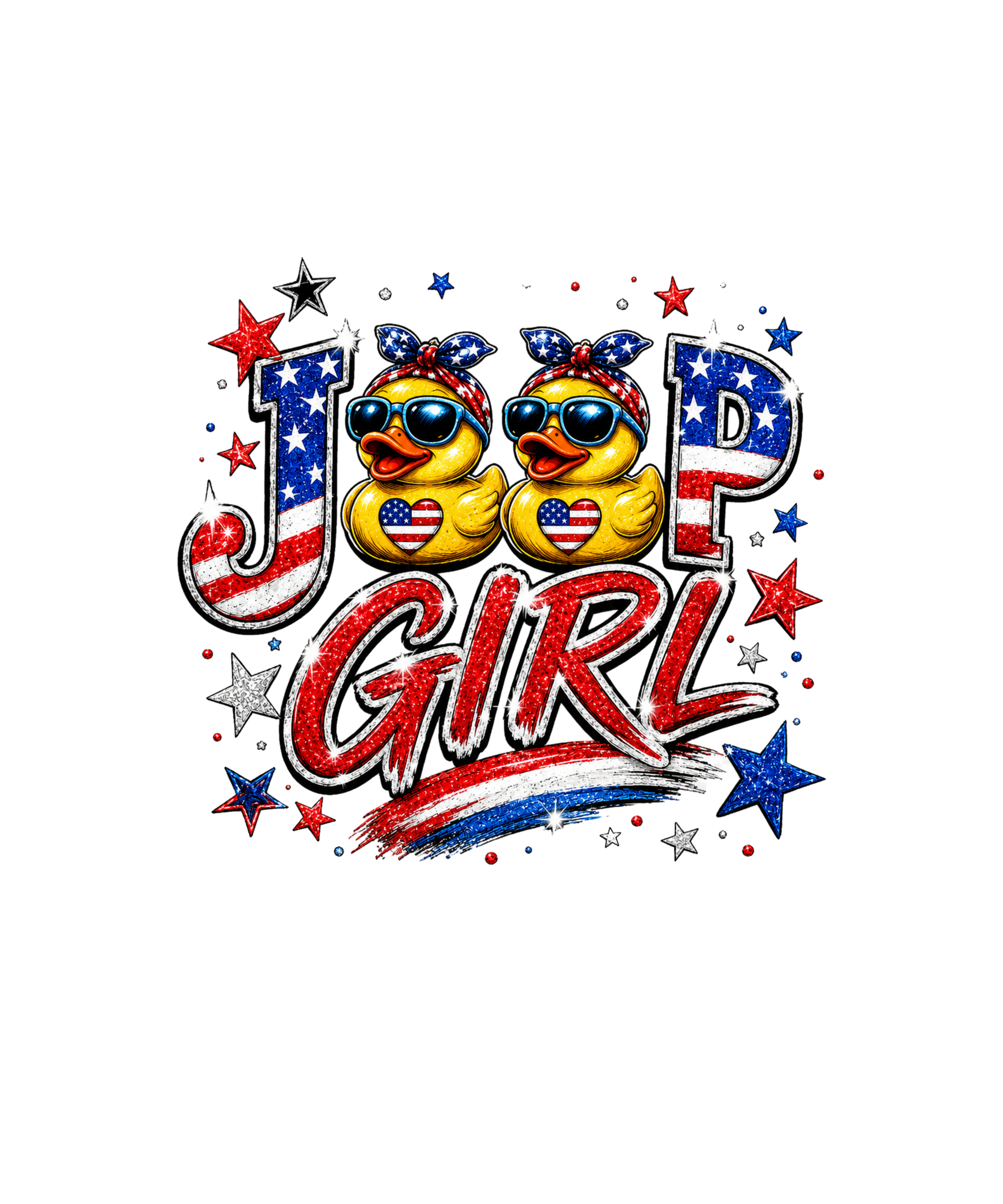 RED WHITE BLUE DUCK GIRL SUV PNG DIGITAL DOWNLOAD  FILE