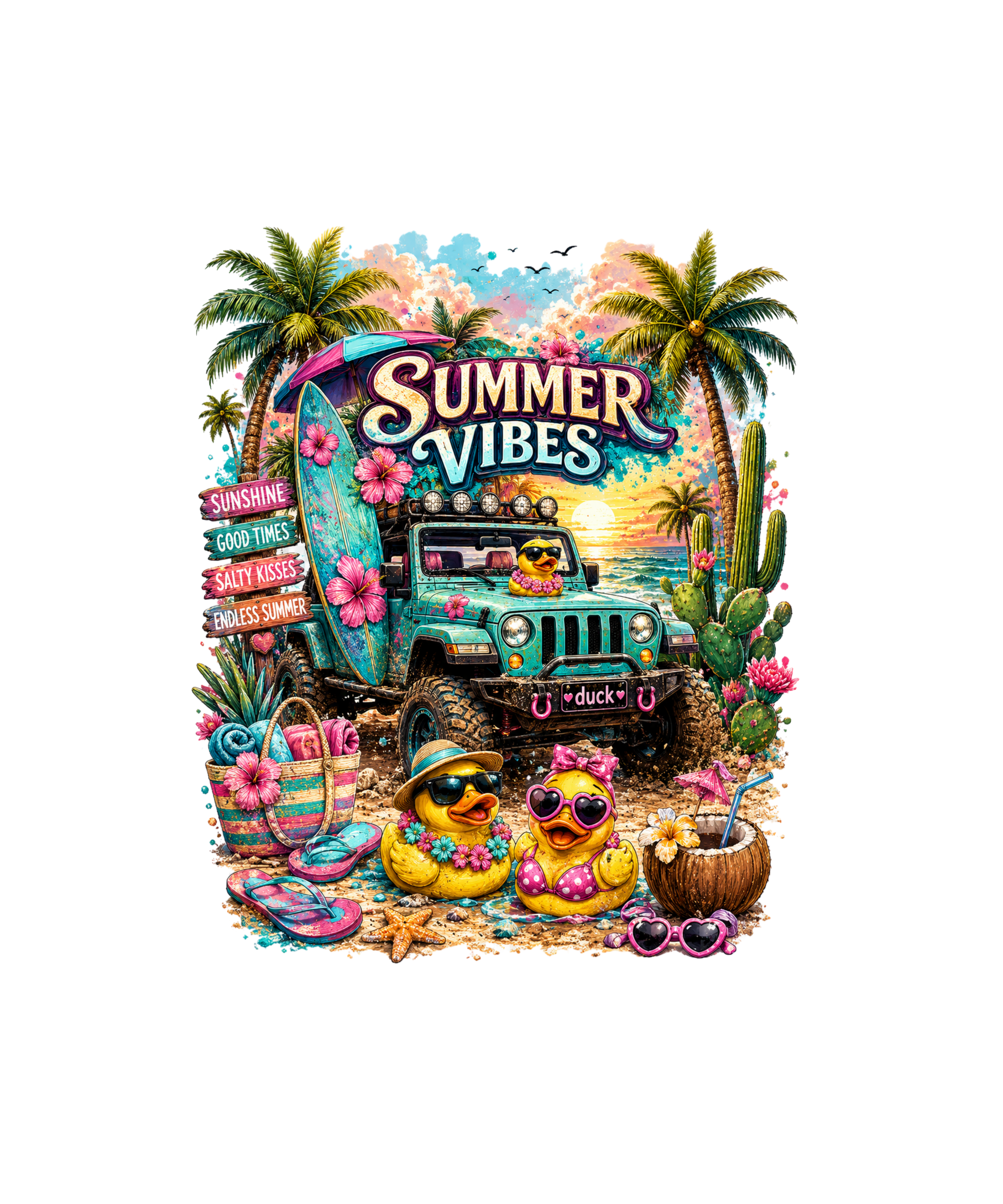 SUMMER VIBES DIGITAL PNG INSTANT DOWNLOAD FILE