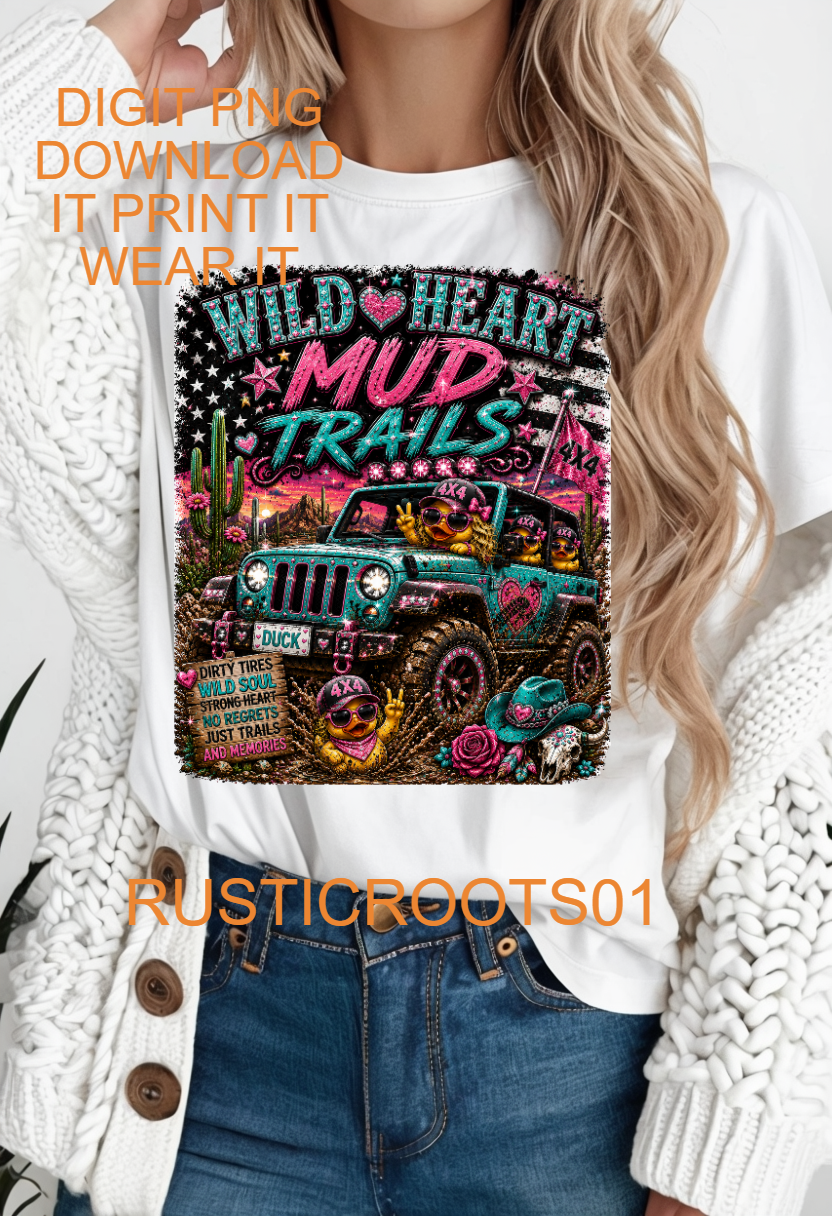 WILD AT HEART DIGITAL PNG INSTANT DOWNLOAD FILE