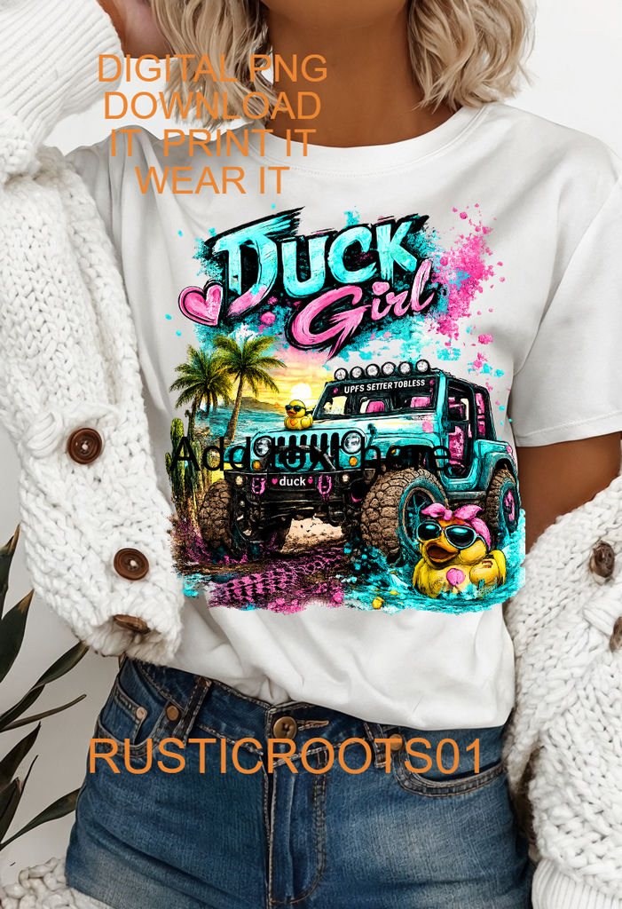 DUCK GIRL SUV PNG DIGITAL DOWNLOAD FILE