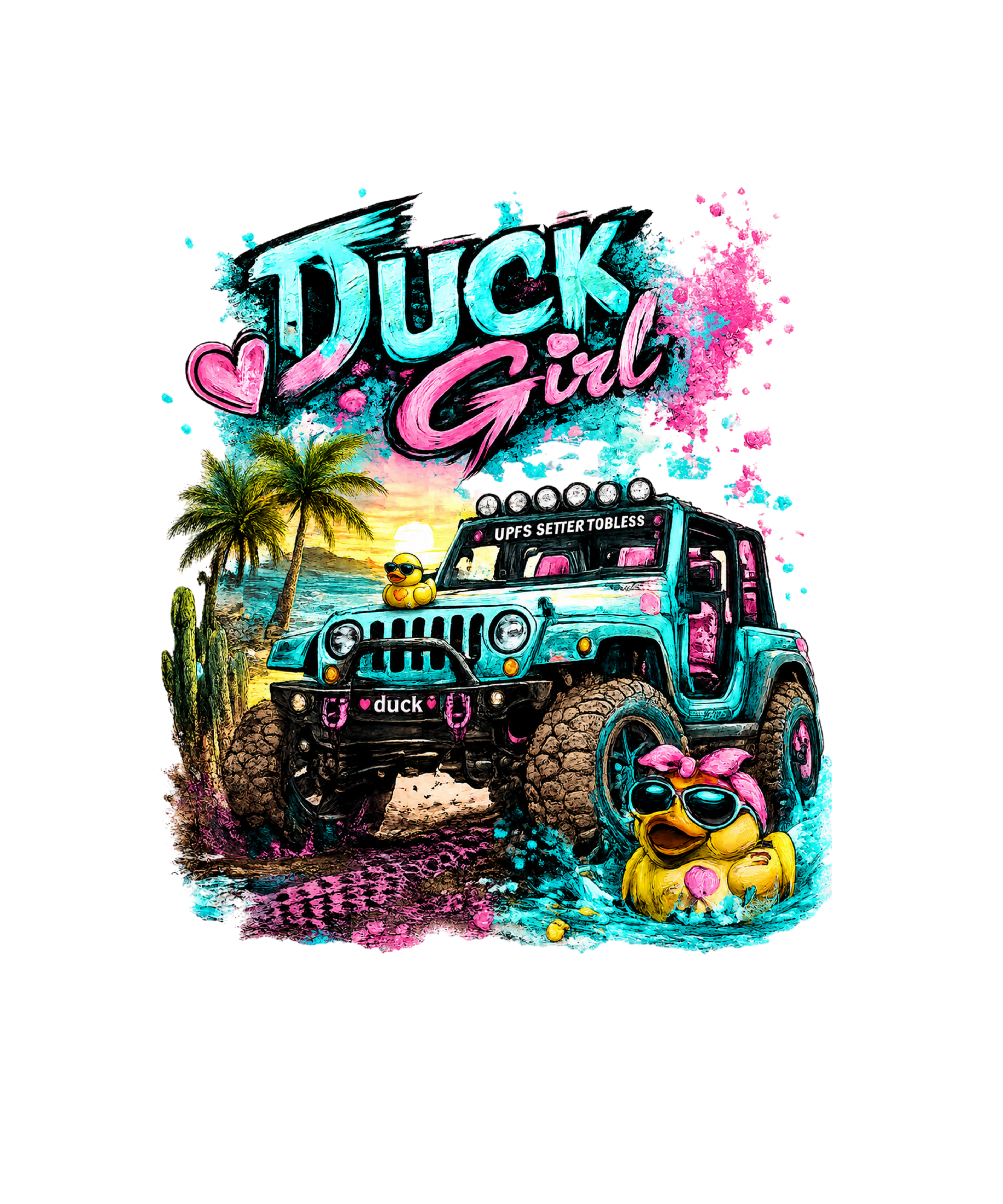 DUCK GIRL SUV PNG DIGITAL DOWNLOAD FILE