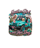 TEAL JUST A GIRL AND DOG PNG DIGITAL INSTANT DOWNLOAD FILE