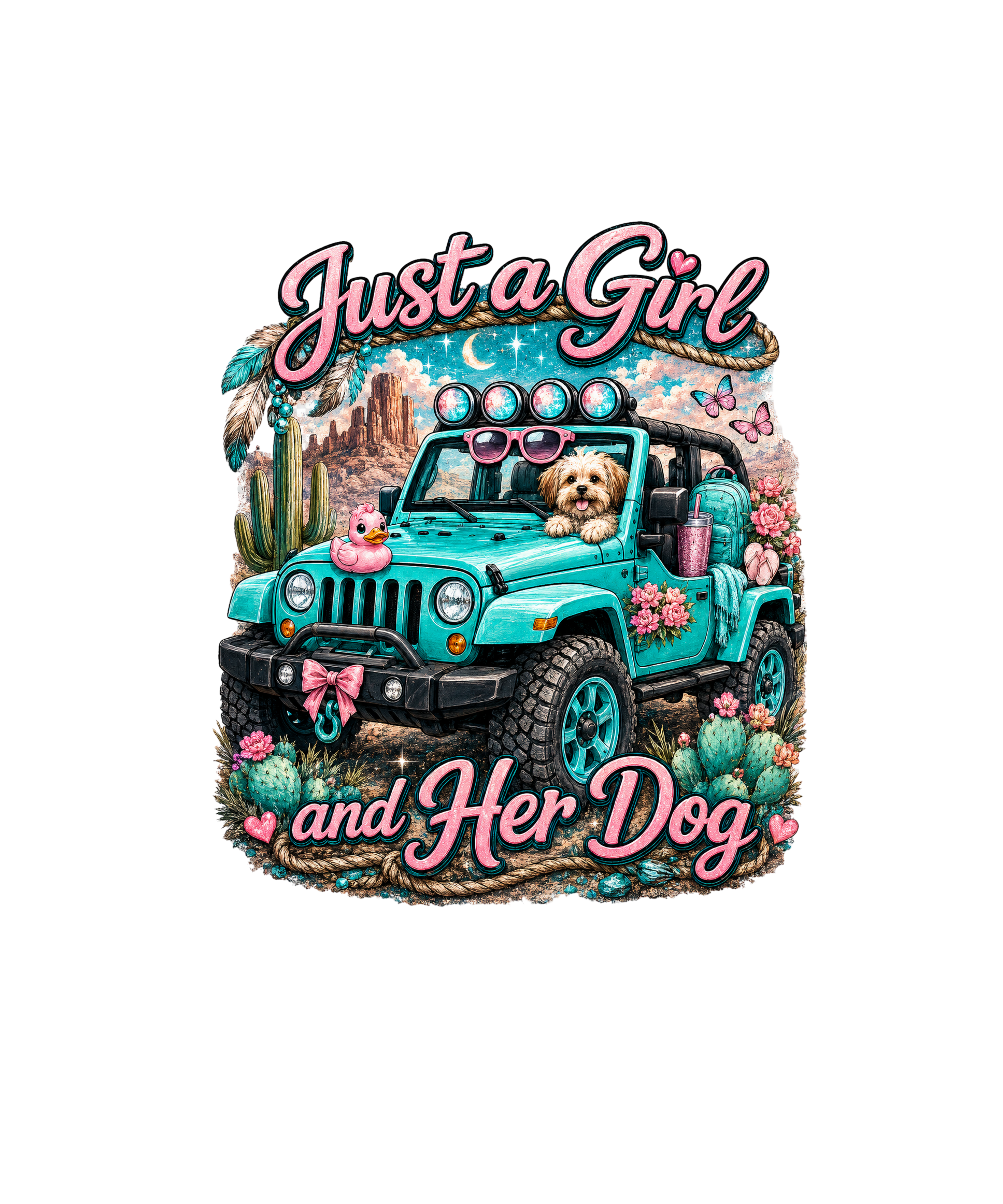 TEAL JUST A GIRL AND DOG PNG DIGITAL INSTANT DOWNLOAD FILE