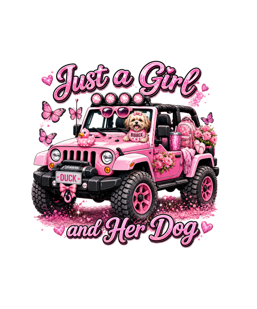 JUST A GIRL AND HER DOG DIGITAL PNG DOWNLOAD FILE