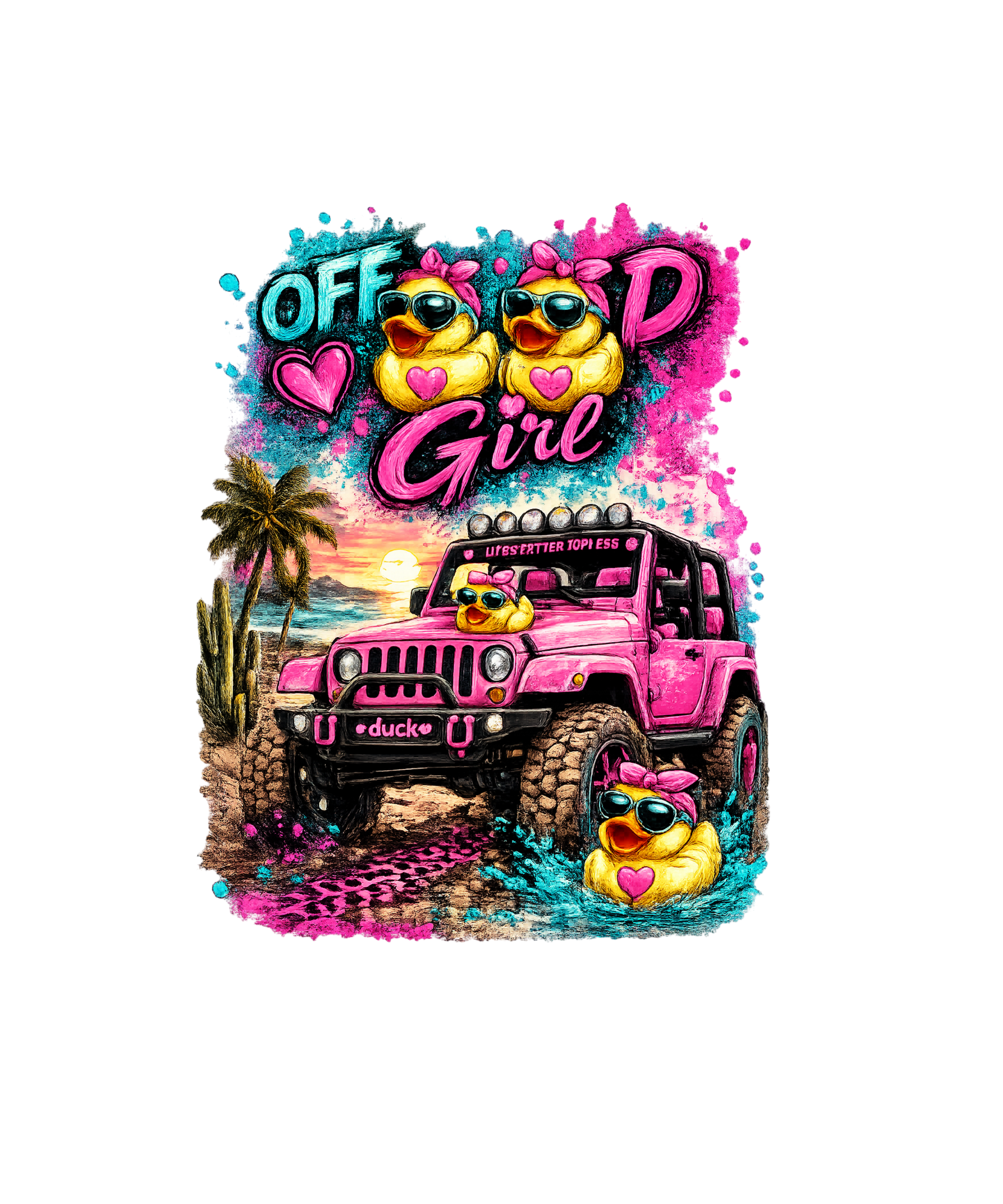 DUCK 4X4 SUV PINK PNG DIGITAL DESIGN