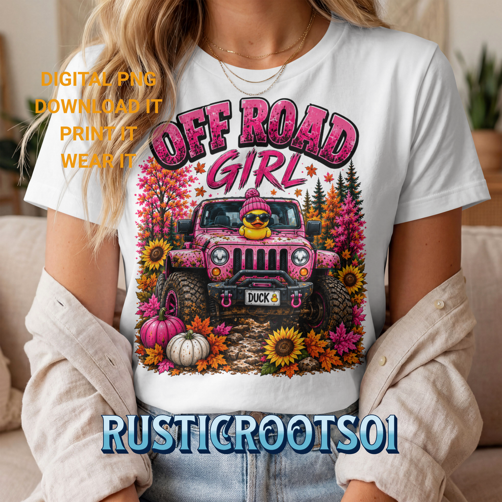 OFF ROAD GIRL PINK DIGITAL PNG DOWNLOAD FILE